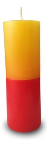 Vela De 7 Dias Votiva Bicolor Amarelo E Vermelho 260g