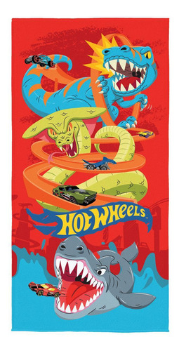 Toalha Aveludada Banho/piscina Estampada Hot Wheels 70x140cm