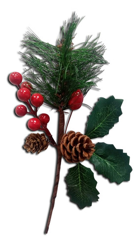 Adorno Navidad Arbol Picks Con Frutos Nevados Pettish Online Color Rojo Y Verde Pick