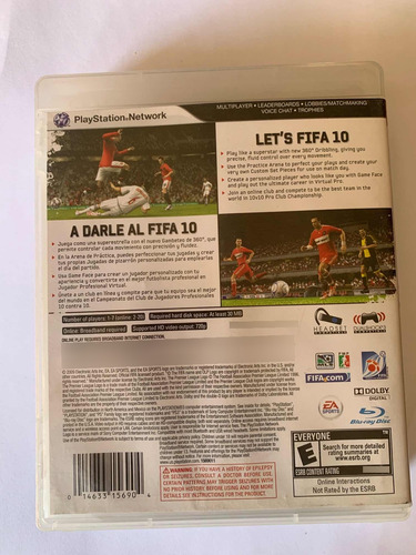 Fifa Soccer 10 Videojuego Original Play Station 3. (Usado)