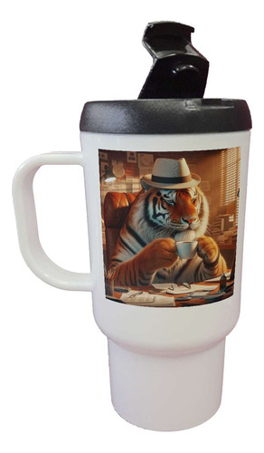 Jarro Termico Tigre Oficina Con Cafe Pensando Trabajo