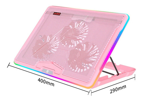 Imagen 4 de 4 de Base Enfriadora Para Notebook Rgb - Ajazz Anc160 Rosa