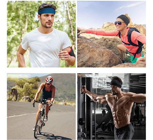Juego De 4 Diademas Deportivas: Absorbentes, Elásticas, Para