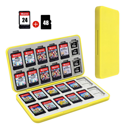 Estuche Para Juegos Y Micro Sd De Nintendo Switch - Amarillo