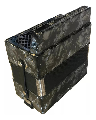 Acordeon Minuano 8 Baixos 21 Botões Cinza Revestido