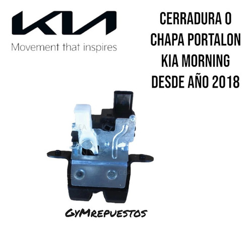 Cerradura O Chapa Portalon Kia Morning Desde Año 2018