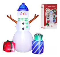 Comprar 1.5m Inflable Navideño Muñecos De Nieve Con Música Y Luz Led