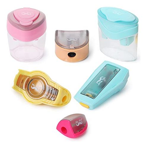 - Colorful Pencil Sharpeners With Lid, 6 Pcs, Cute For ...