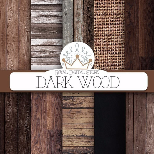 Kit Imprimible  Wood Dark   10   Fondos  Ver Promo