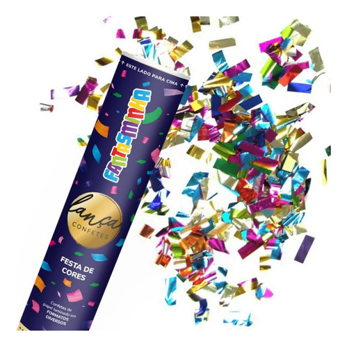 Lança Confete Colorido Kit Atacado Festa 5 Tubos