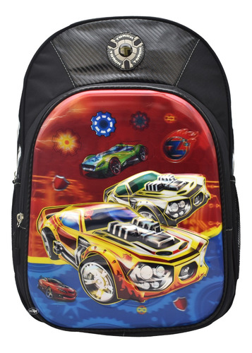 Mochila 4 Carros Your Sponsor 3d Lenticular Negra Primaria Torch Color Negro