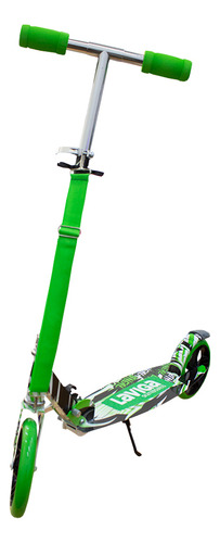 Scooter Patín Plegable Para Niñas Y Niños + Protecciones Color Negro Grafiti Verde