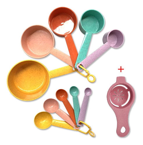 Cucharas Medidoras Y Tazas De Plastico De Colores