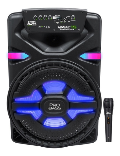 Batería Probass Wave de 15 pulgadas para micrófono Active Box, color negro, 110 V/220 V