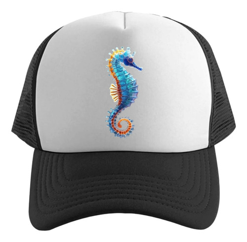 Gorra Animales Caballo De Mar Azul Unisex Ajustable