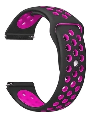 Malla 22 Mm Para Samsung / Amazfit Y Otros. Negro + Fucsia