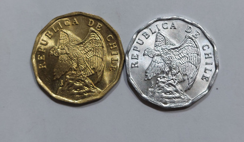 Monedas Chile De 5 Centavos 1975 - 1976 Bronce Aluminio (Usado)