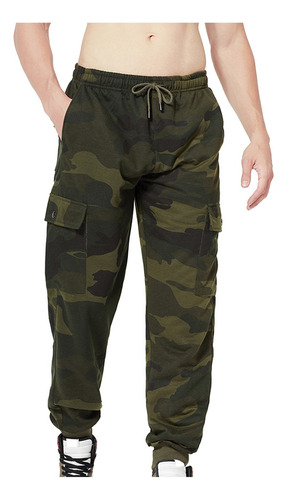 Hombre Pantalones Holgados Camuflaje Deportivos Casual Cordó