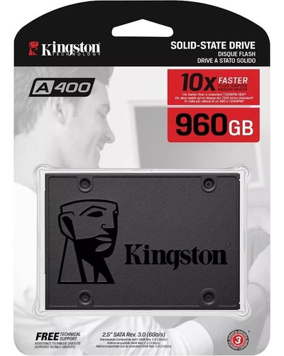 Imagem 2 de 4 de Ssd Kingston 960gb A400 Sata 3 450mb Sa400s37/960gb 2.5