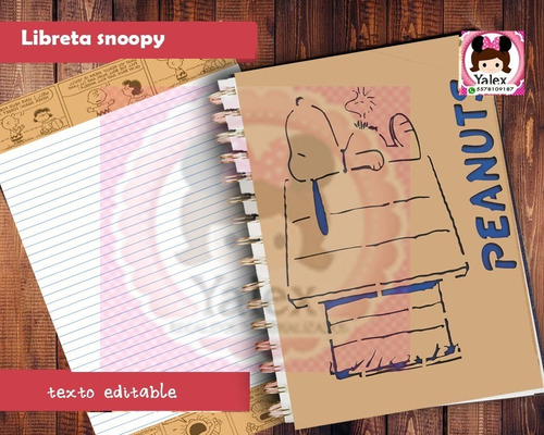 Libreta Imprimible Snoopy Editable