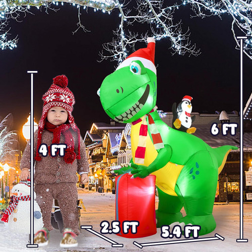 M Mingle Dinosaur Inflable Inflable, Decoraciones Navideñas
