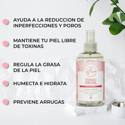 Agua De Rosas + Hamamelis | 5% Colageno + Aloe Vera 250ml Tipo de piel Todo tipo de piel