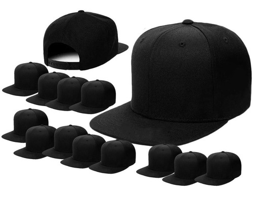 12 Gorras Planas Snack Pack Unicolor Original Colores Adulto