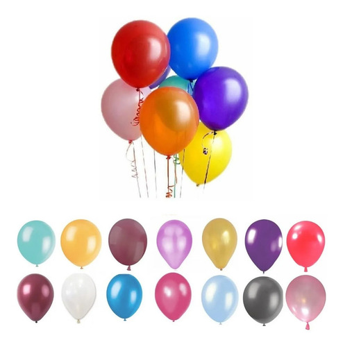 Imagen 1 de 10 de Globos Perlados X 50 Unidades 10 Cotillon Carioca Fiesta