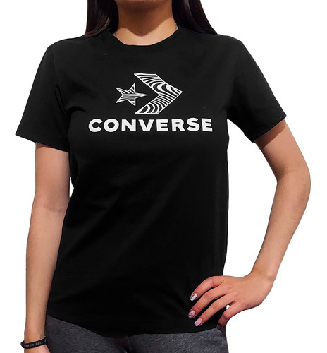 Camiseta Converse Star Chevron Para Mujer-negro