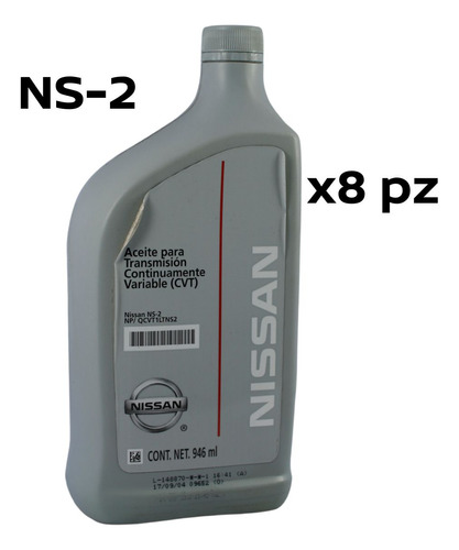 Paquete 8pz Aceite Transmisión Cvt Sentra Se-r 2007-2012