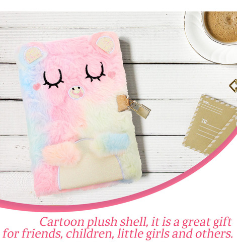 Cuaderno De Dibujos Animados Plush Diary Con Tapa De Felpa P