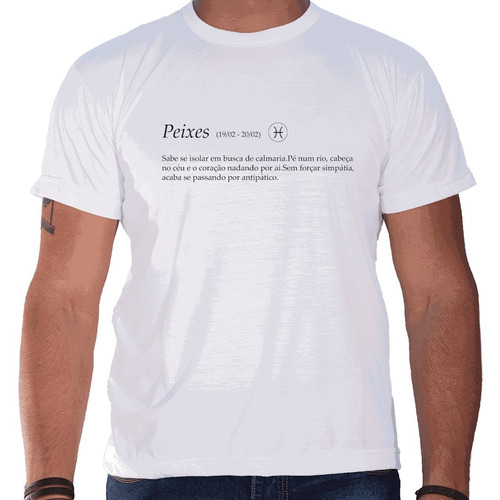 Camiseta Masculina Sandro Clothing Signo Peixes Branca