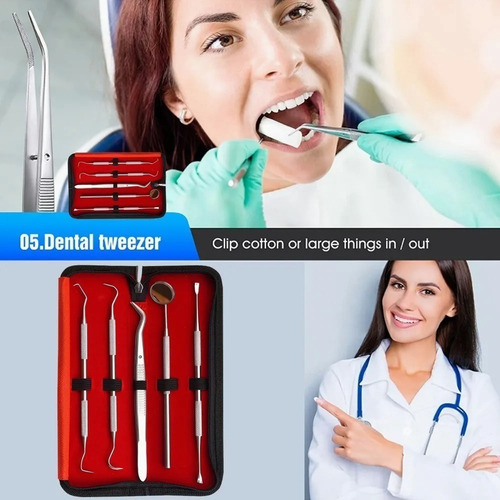 Imagen 8 de 8 de Set De 7 Herramientas De Limpieza Dientes Acero Inoxidable