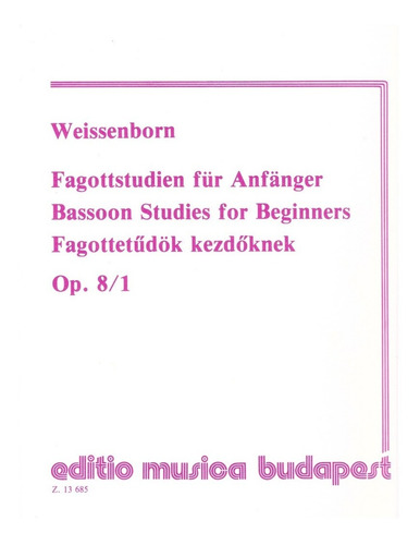 Bassoon Studies For Beginners Op.8/1 / Fagottstudien Fur Anf