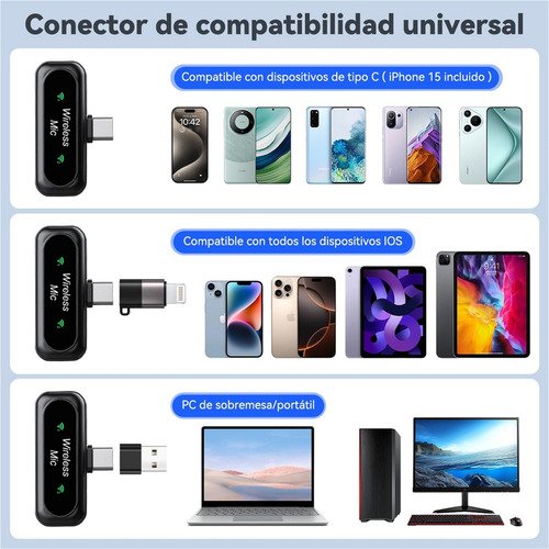 Microfono Lavalier Inalámbrico Para iPhone iPad Android K7