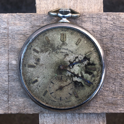Reloj Bolsillo Chronometre Lanco, Swiss Made., No Funciona. (Usado)
