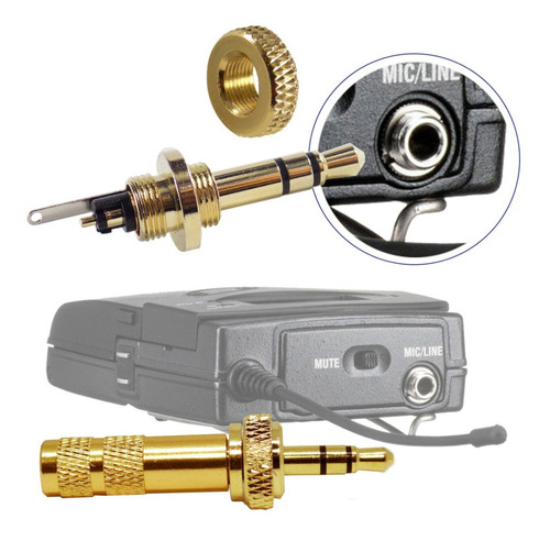 Imagem 7 de 7 de 06 X Conector P2 Estereo Para Sennheiser Serie Ew Sony Uwp