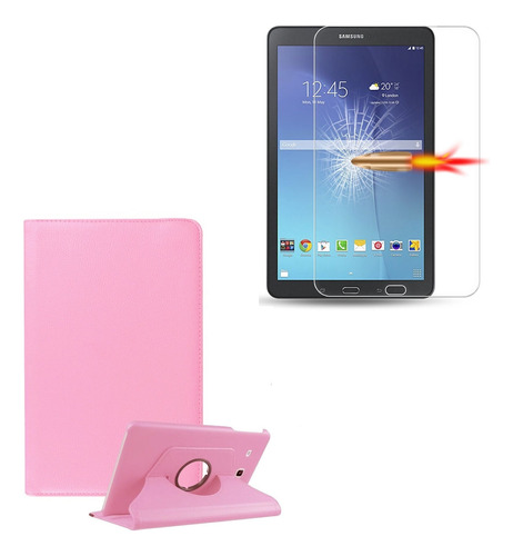 Funda Flip Cover 360 + Mica Vidrio Samsung Tab E 9.6 Sm-t560