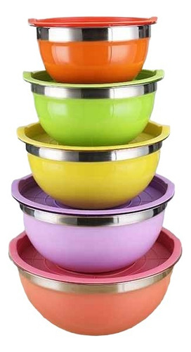  Bowls De Colores Juego De 5 Tazones Multiusos Y Multicolor