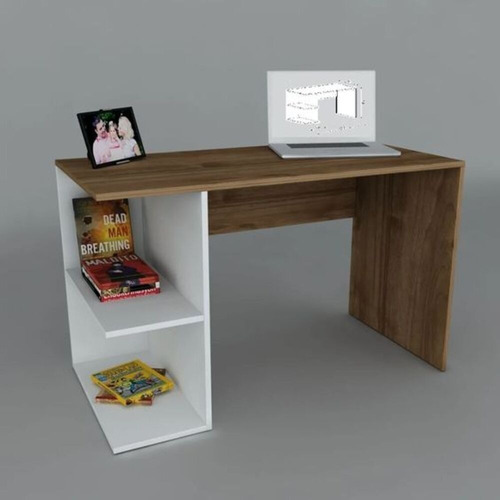 Escritorio Moderno Con Estante Pipo 2 Niveles R&r Muebles