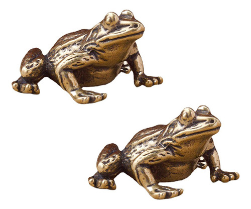2x Estatuas De Ranas De Latón Artesanales Para Atraer