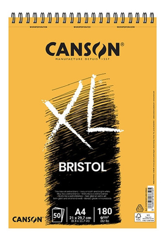 Block Canson Xl Bristol A4 180gr 50 Hojas Distri Lv