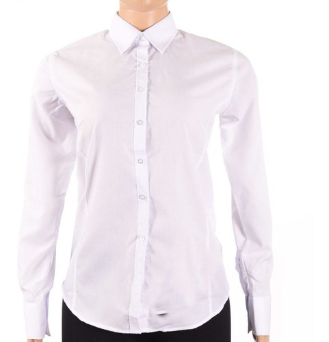 Camisa Vestir Ejecutiva Dama Blanca Manga Larga