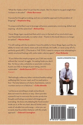 Never Binge Again(tm): Stop Overeating - Livingston, De Glenn Livingston Ph.d.. Editorial Createspace Independent Publishing Platform En Inglés