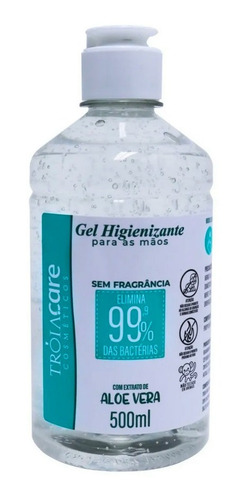 Alcool Gel 70 Antisséptico 500ml Formula Original Troia Care