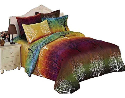 Swanson Beddings Rainbow Tree 3pc Duvet Bedding Set: Funda N