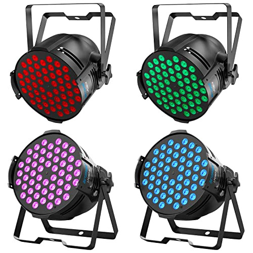 Betopper Led Stage Lights 4 Pack, 54x3w Rgb 3 In 1 Par Light