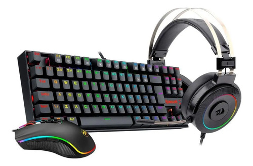 Kit Redragon Rgb Headset Lamia2+ Teclado Kumara TKL+ Mouse Cobra