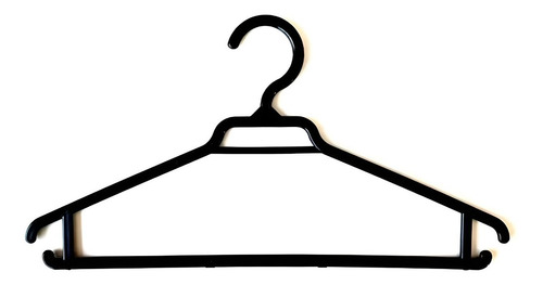 Imagen 2 de 5 de Colgadores De Ropa Plástico Negro - Pack 10 Unidades