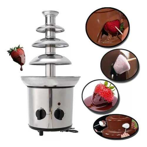 Cascada Fuente Chocolate Fondue 4 Niveles Acero Inoxidable C